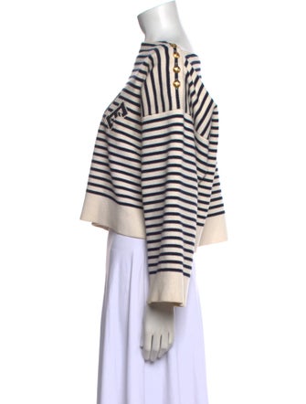 Celine 2022 Striped Cropped Sweater