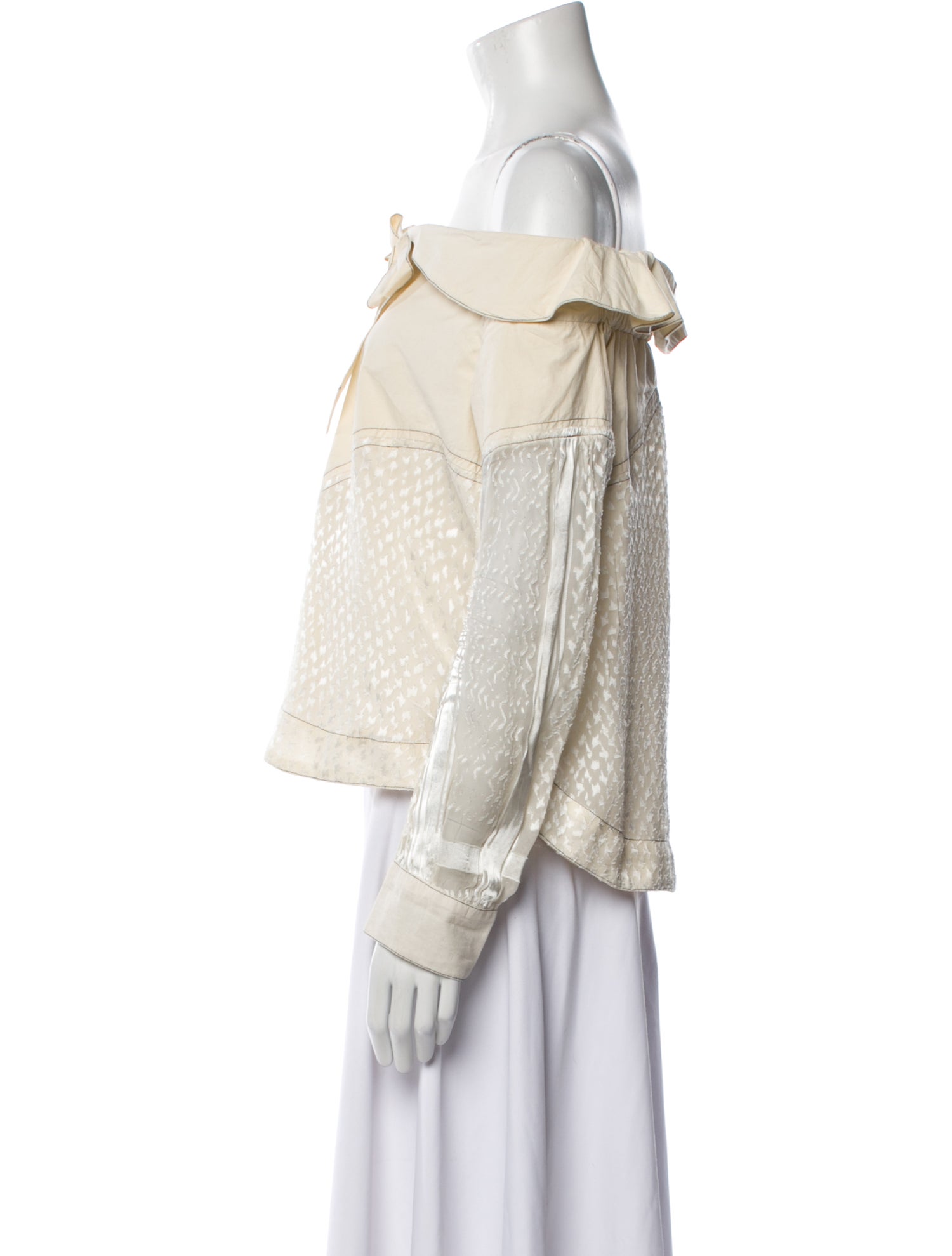 Cecilie Copenhagen Off-The-Shoulder Long Sleeve Crop Top