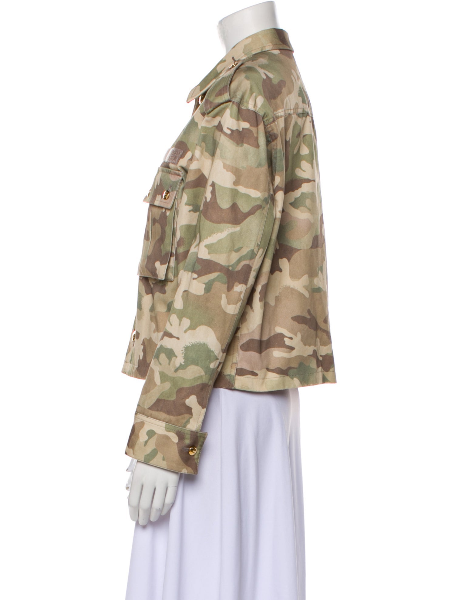 Celine 2024 Camouflage Military Cropped Utility Jacket