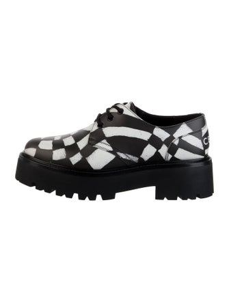 Celine Leather Plaid Print Sneakers