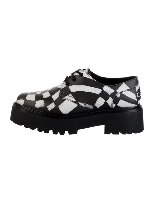 Celine Leather Plaid Print Sneakers