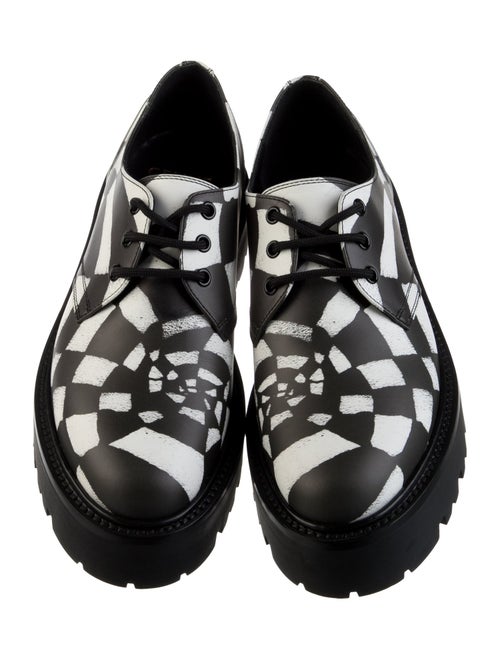 Celine Leather Plaid Print Sneakers