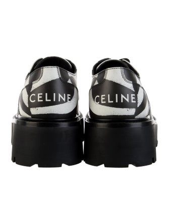 Celine Leather Plaid Print Sneakers