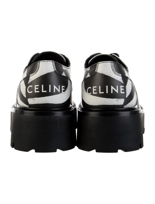 Celine Leather Plaid Print Sneakers