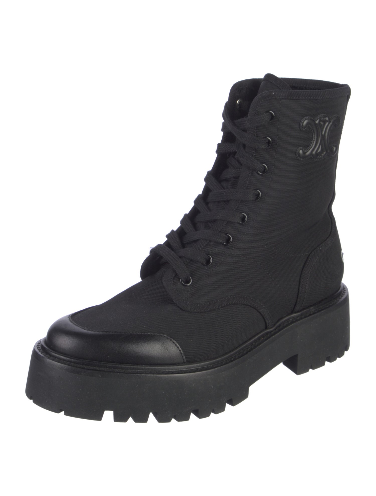 Celine 2023 Bulky D Up Shiny Bull Combat Boots