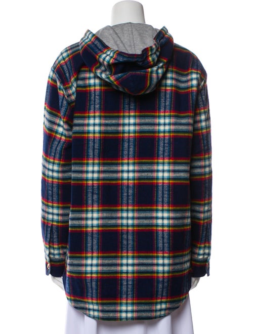 Celine Quilted Flannel Print Plaid Print Jacket