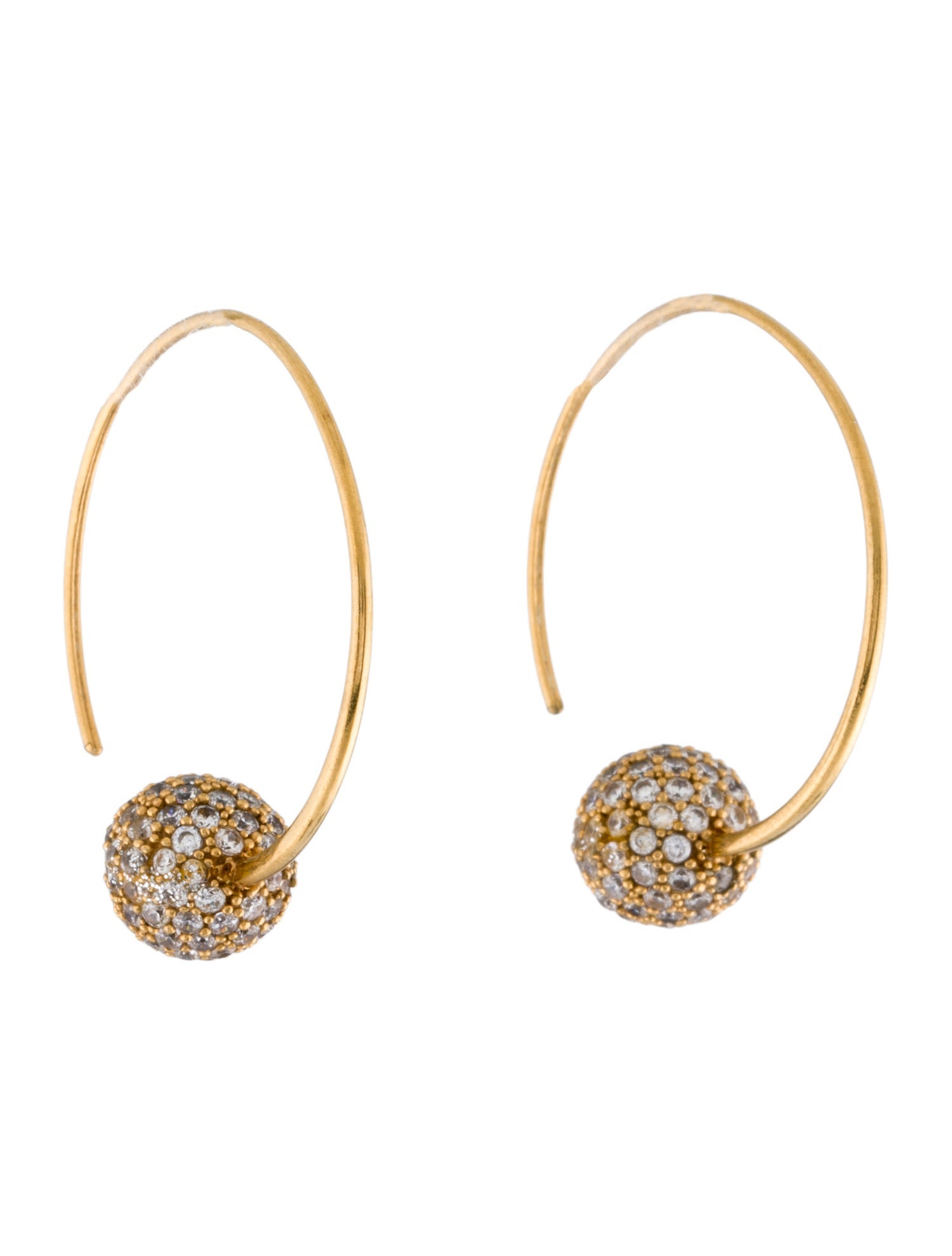 Celine Crystal Ball Hoop Earrings