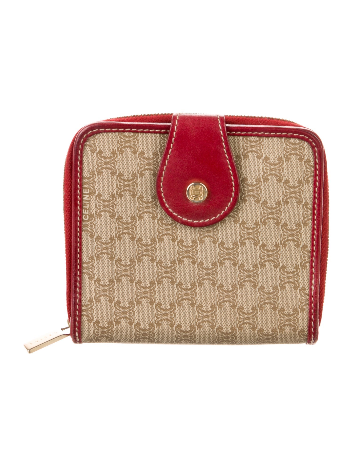 Celine Leather Printed Compact Wallet