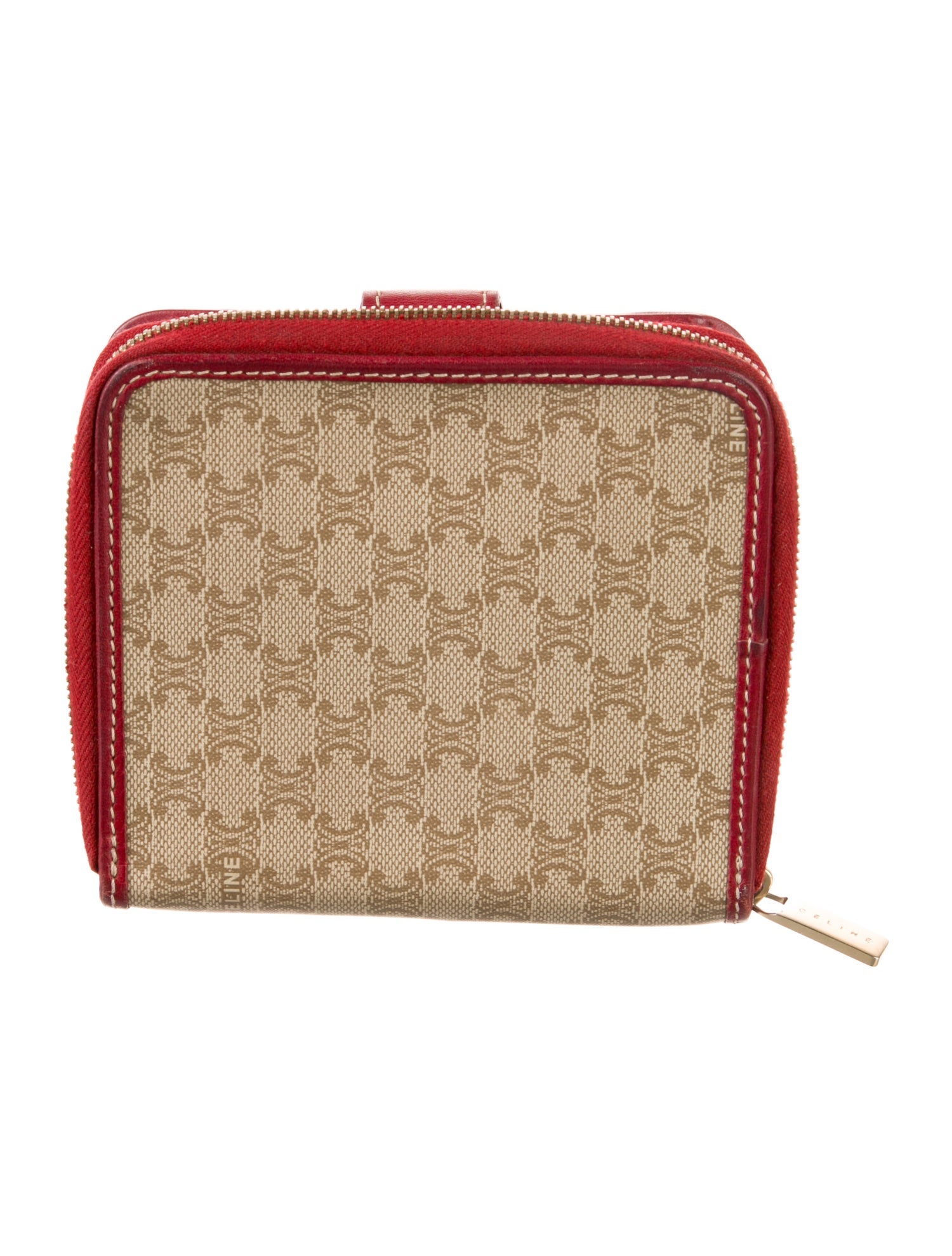 Celine Leather Printed Compact Wallet