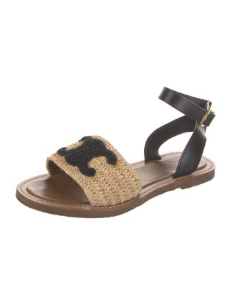 Celine Leather Colorblock Pattern Sandals