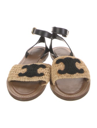 Celine Leather Colorblock Pattern Sandals