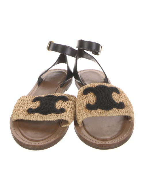 Celine Leather Colorblock Pattern Sandals