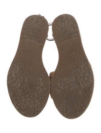 Celine Leather Colorblock Pattern Sandals