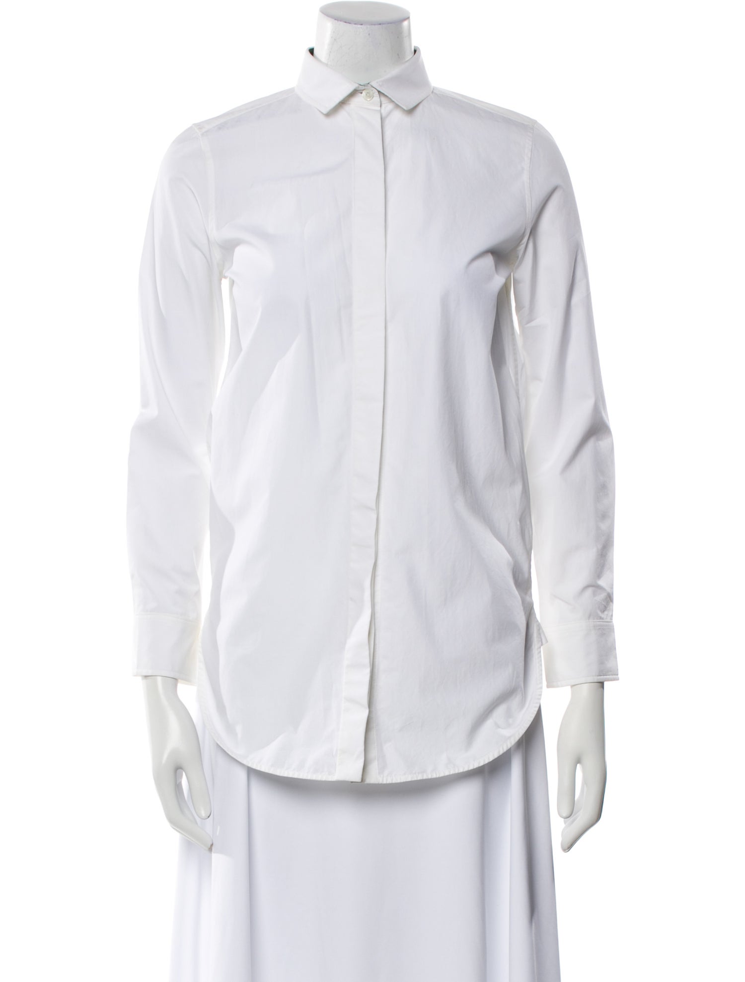 Celine Three-Quarter Sleeve Button-Up Top