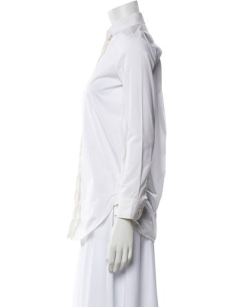 Celine Three-Quarter Sleeve Button-Up Top