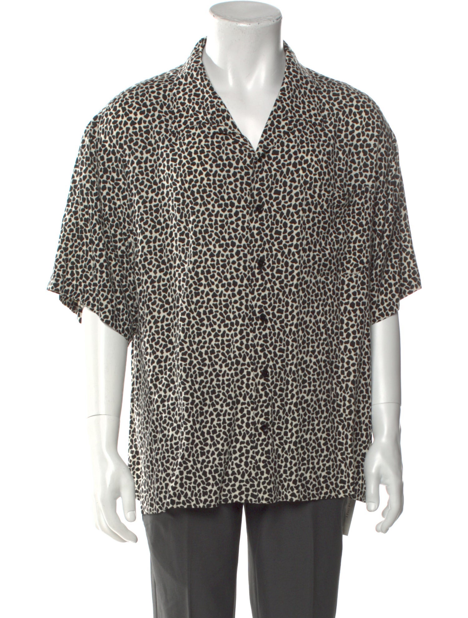Celine Animal Print Short Sleeve Shirt