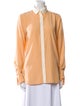 Celine Silk Long Sleeve Button-Up Top