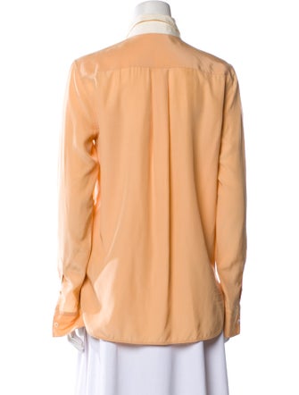 Celine Silk Long Sleeve Button-Up Top