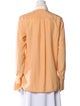 Celine Silk Long Sleeve Button-Up Top