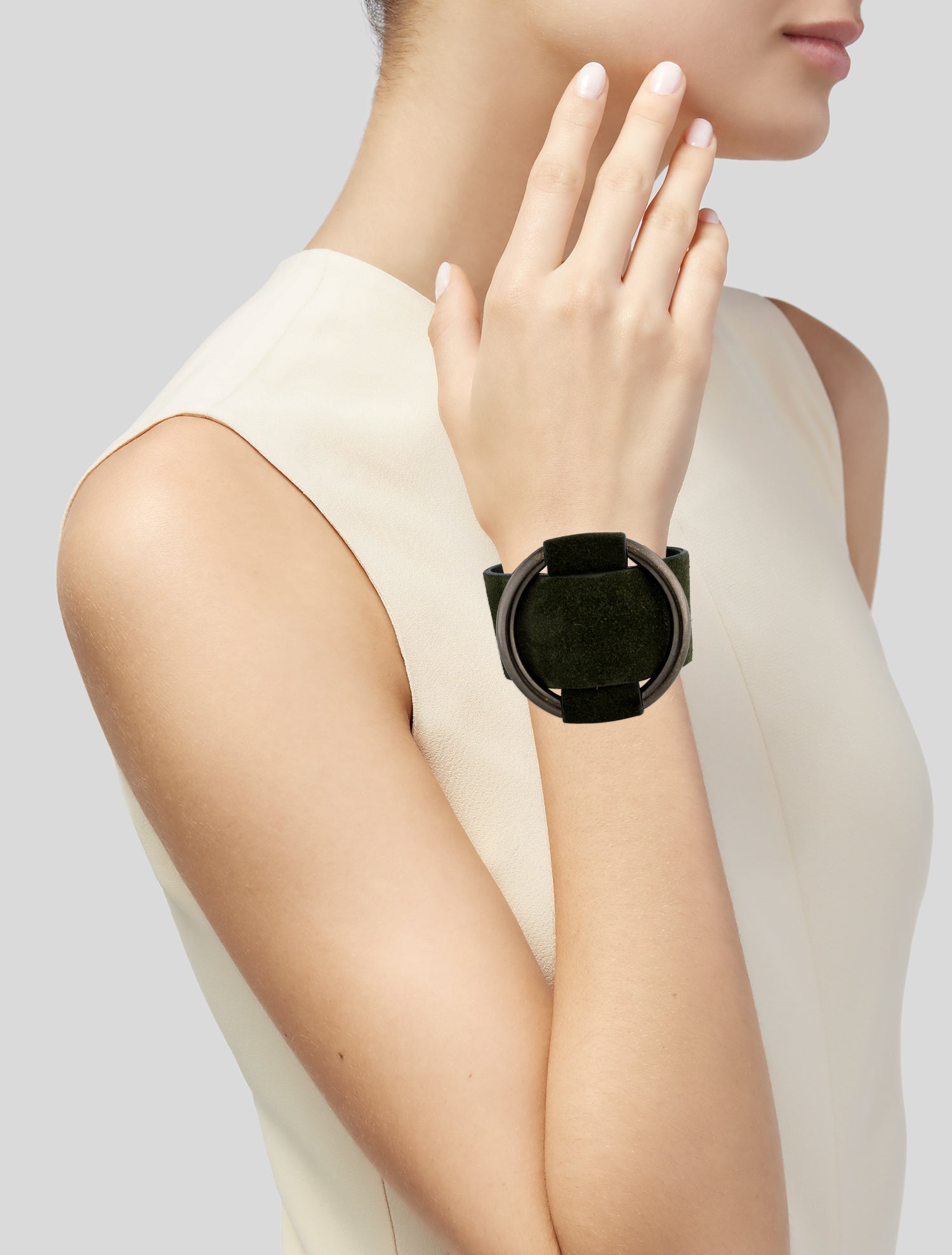 Celine Suede Ring Cuff Bracelet