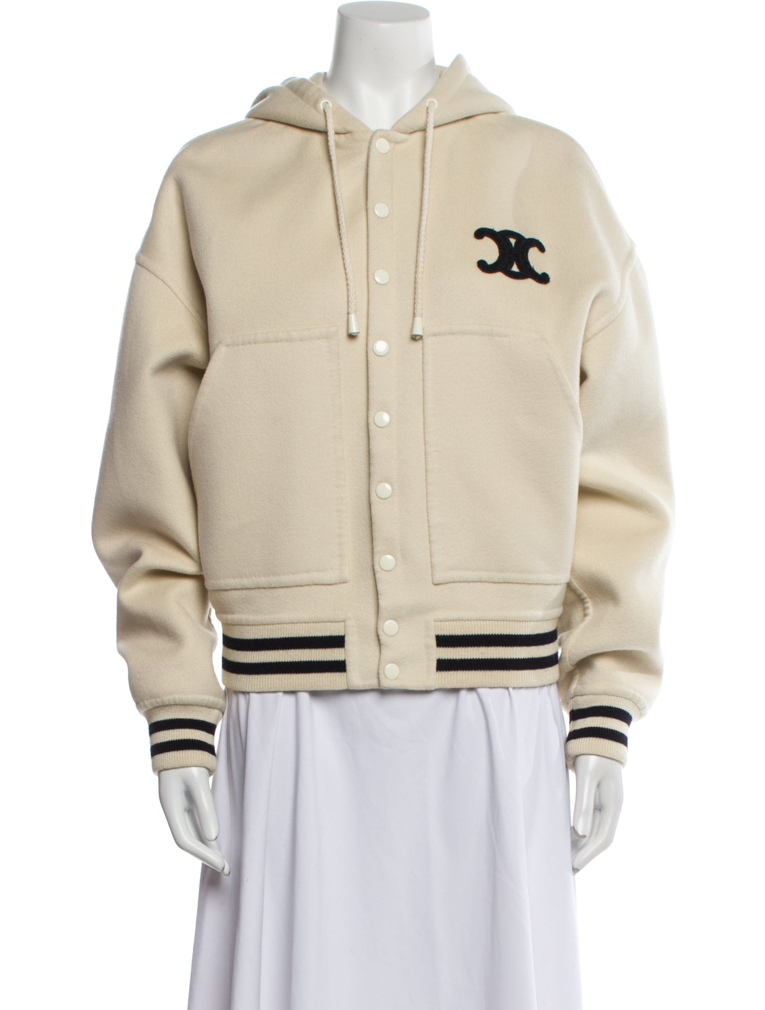 Celine Triomphe Hooded Teddy Cashmere Jacket