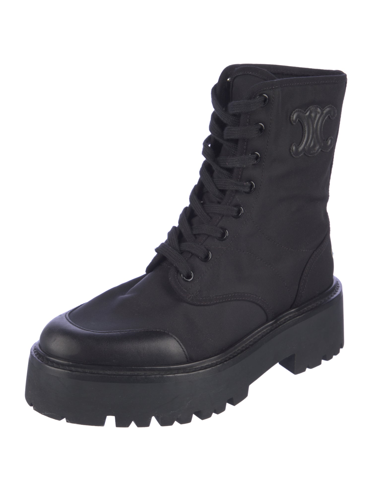 Celine Canvas Combat Boots