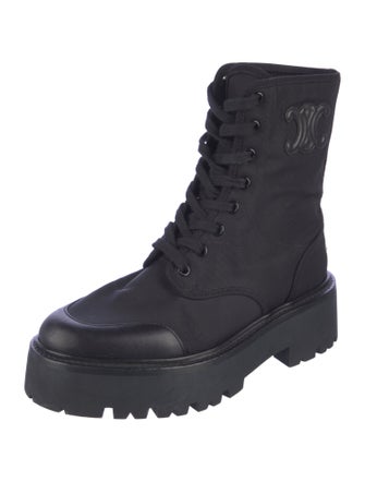 Celine Canvas Combat Boots