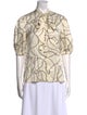 Celine Silk Animal Print Button-Up Top