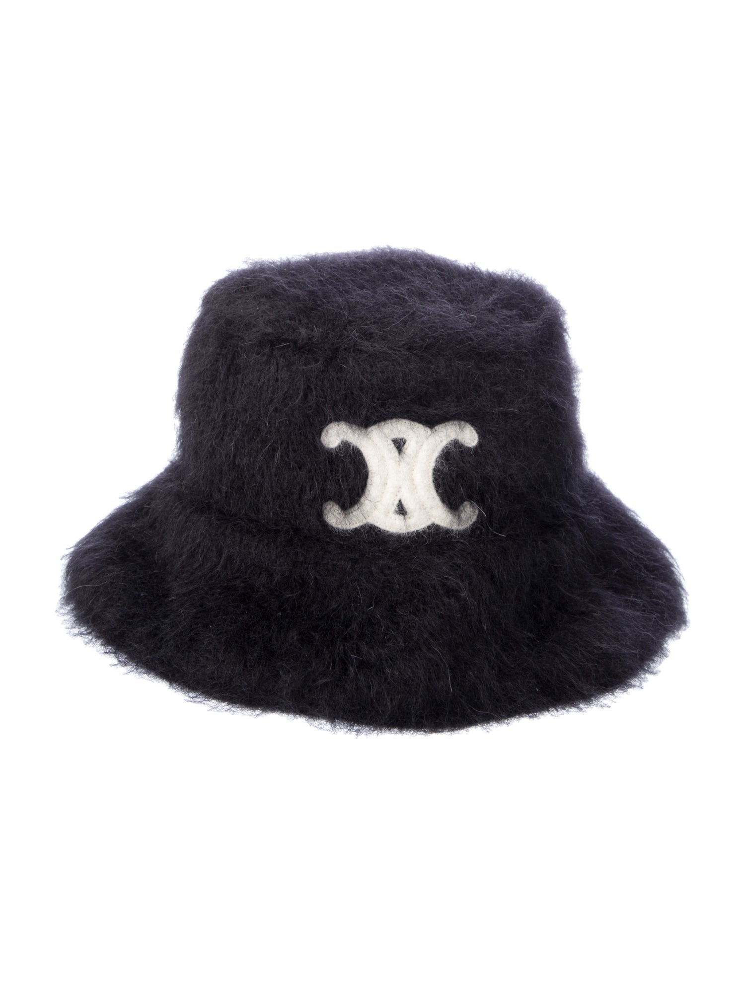 Celine Brushed Mohair Triomphe Bucket Hat