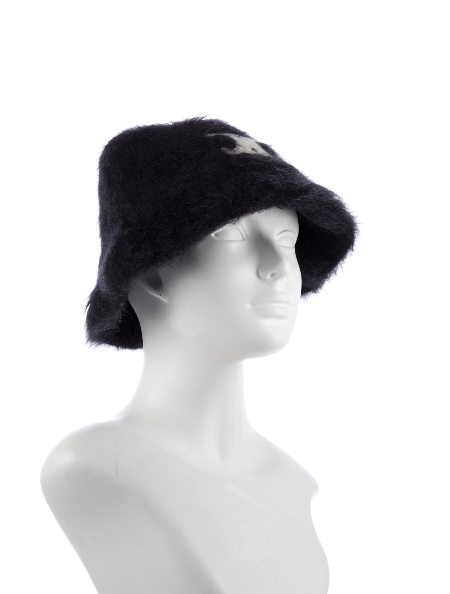 Celine Brushed Mohair Triomphe Bucket Hat