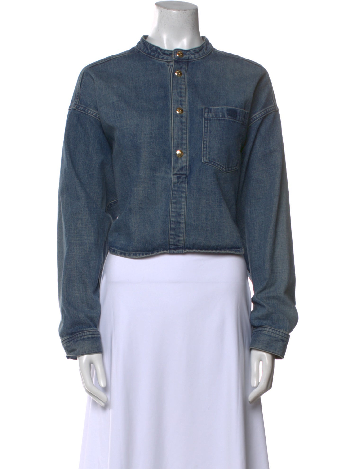 Celine Mock Neck Long Sleeve Crop Top