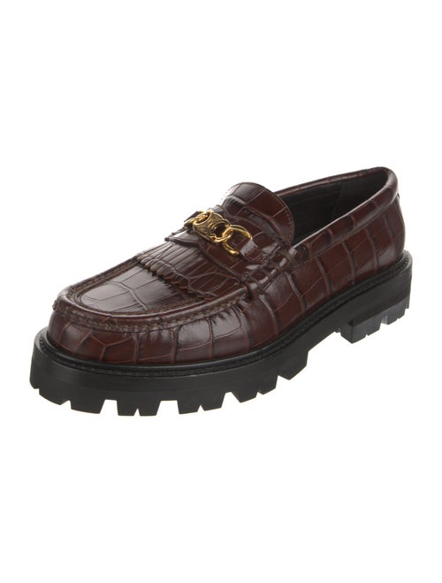 Celine Embossed Leather Loafers