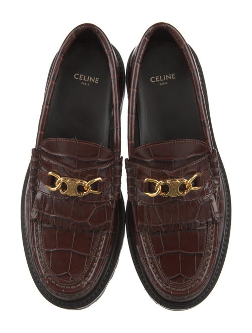 Celine Embossed Leather Loafers