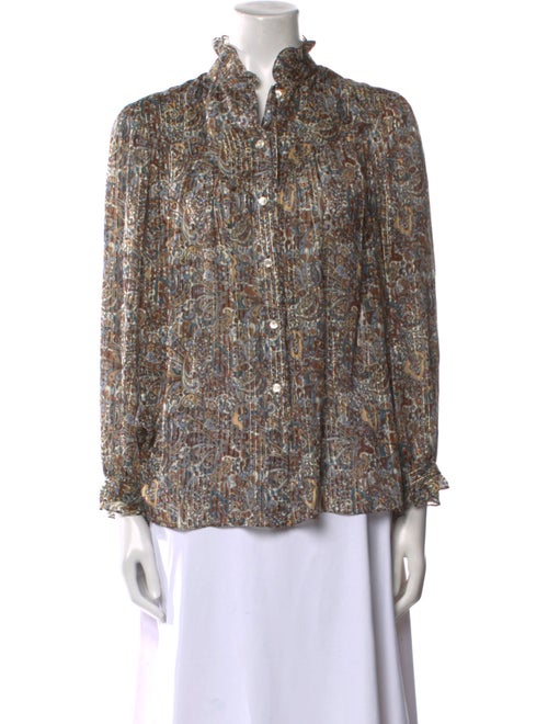 Celine Paisley Print Silk Blouse