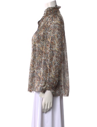 Celine Paisley Print Silk Blouse