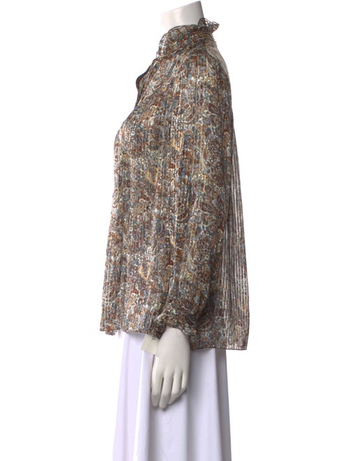 Celine Paisley Print Silk Blouse