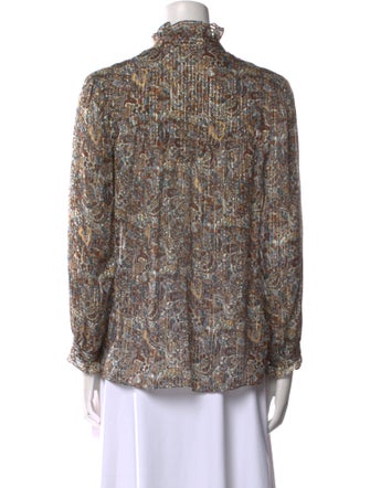 Celine Paisley Print Silk Blouse