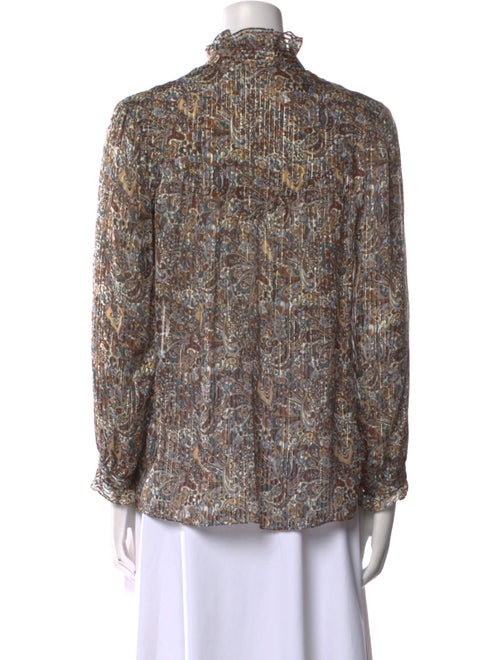 Celine Paisley Print Silk Blouse