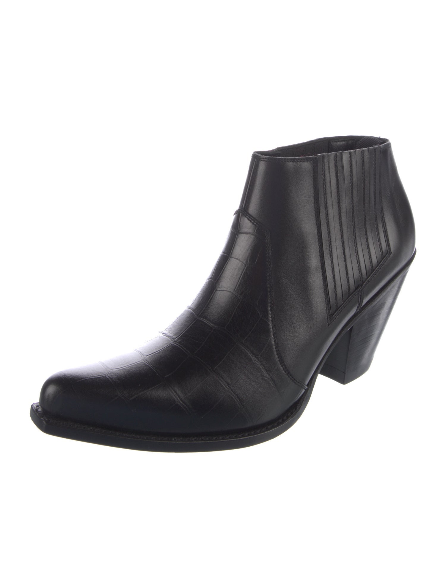 Celine Embossed Leather Rain Boots
