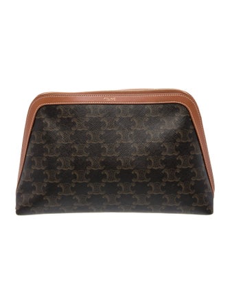 Celine Women's Triomphe Large Cosmetic Pouch