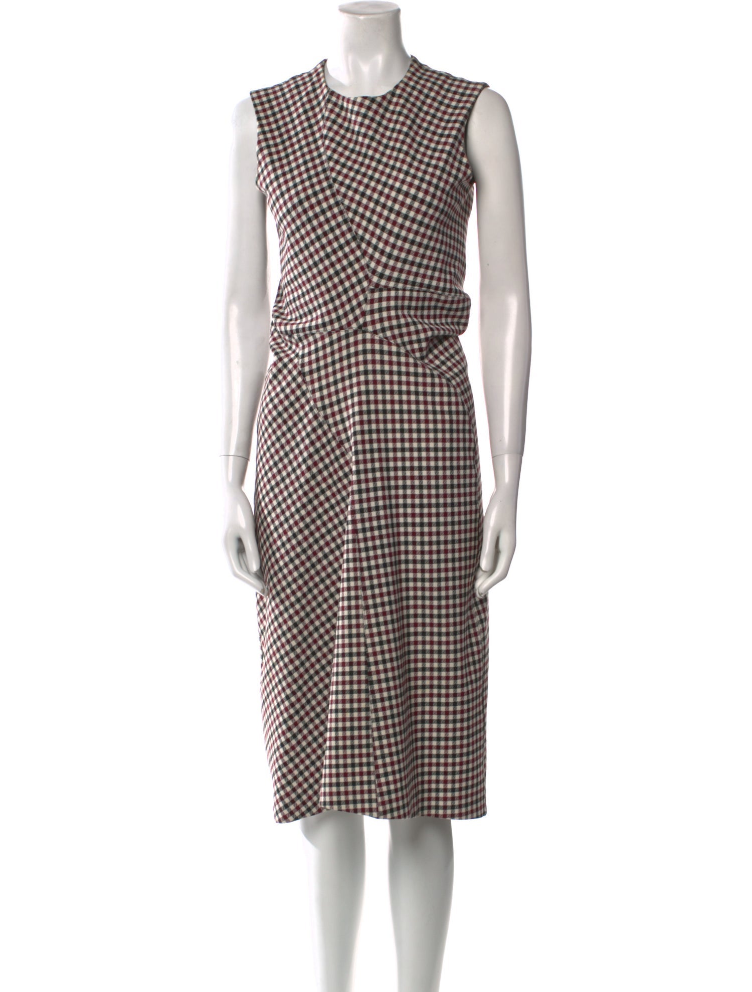 Celine Plaid Print Midi Length Dress