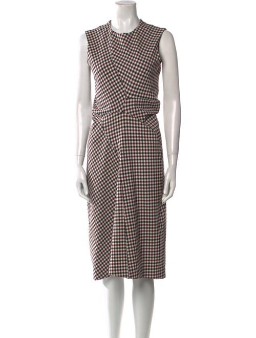 Celine Plaid Print Midi Length Dress