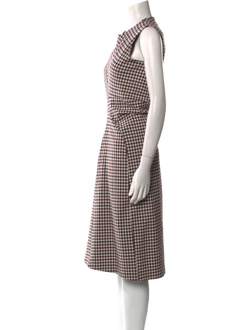 Celine Plaid Print Midi Length Dress