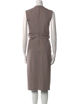 Celine Plaid Print Midi Length Dress