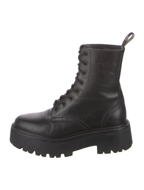 Celine Leather Studded Accents Combat Boots