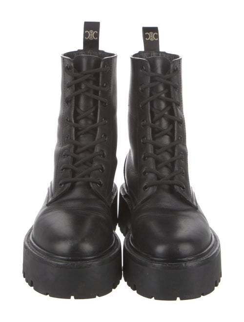 Celine Leather Studded Accents Combat Boots