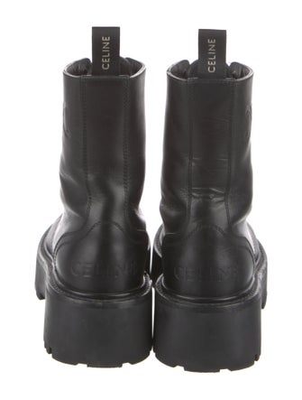Celine Leather Studded Accents Combat Boots