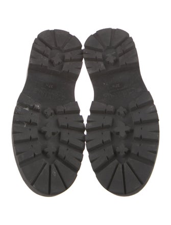 Celine Leather Studded Accents Combat Boots