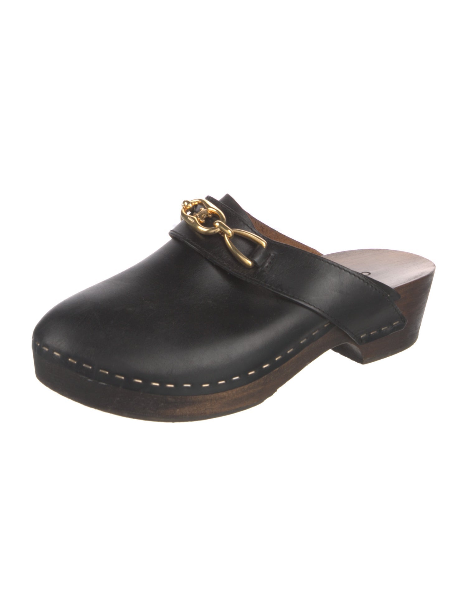 Celine Triomphe Leather Mules