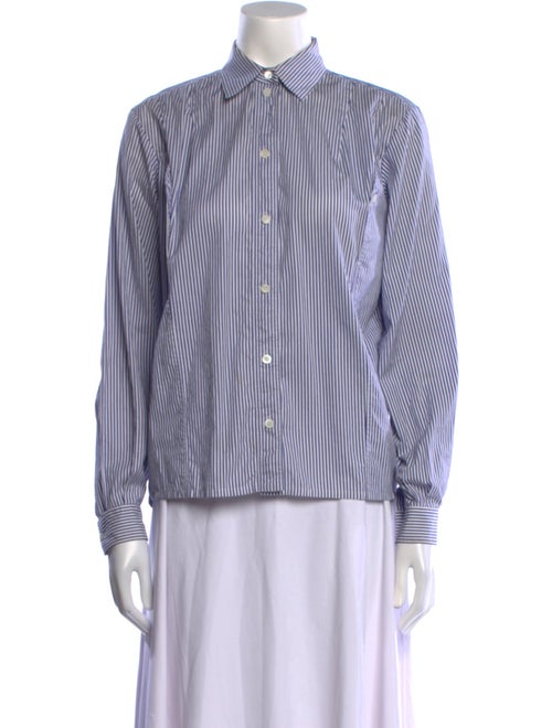 Celine Striped Long Sleeve Button-Up Top